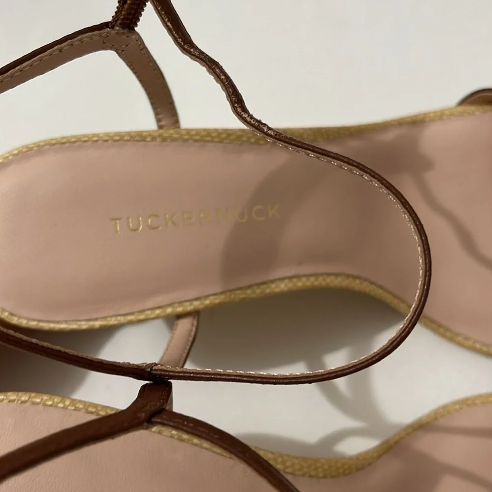 Tuckernuck Brown Leather Delphine Wedges NEW